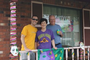 Mark from Metairie and his folks, 'The Captain' & Peggy, welcome us back to Mardi Gras.