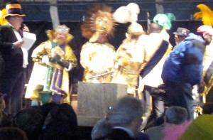 Robe-n-Hood, Men in Tights: Kings of Rex & Zulu Meet On a Drizzly Lundi Gras