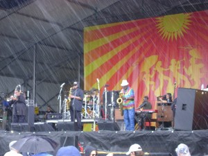 Jazzfest2013 Dirty Dozen in the Rain