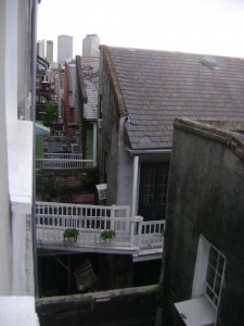 My Favorite French Quarter View: Leaning Out the Bathroom Window!