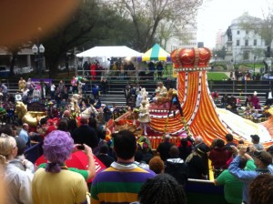 St. Charles Bleachers During Rex 2014 http://www.bigboyaudio.com/mardi-gras-city-new-orleans-2014/