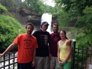 I Begin My Journey At Minnehaha Falls (In Town But Not The Major Falls Of The Mississippi) With Janio, Me, Jesse, & Amy