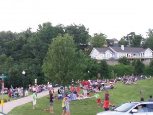 Spectators Gather In The Park
