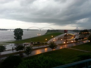 Rain Began To Descend Upon The Memphis Waterfont